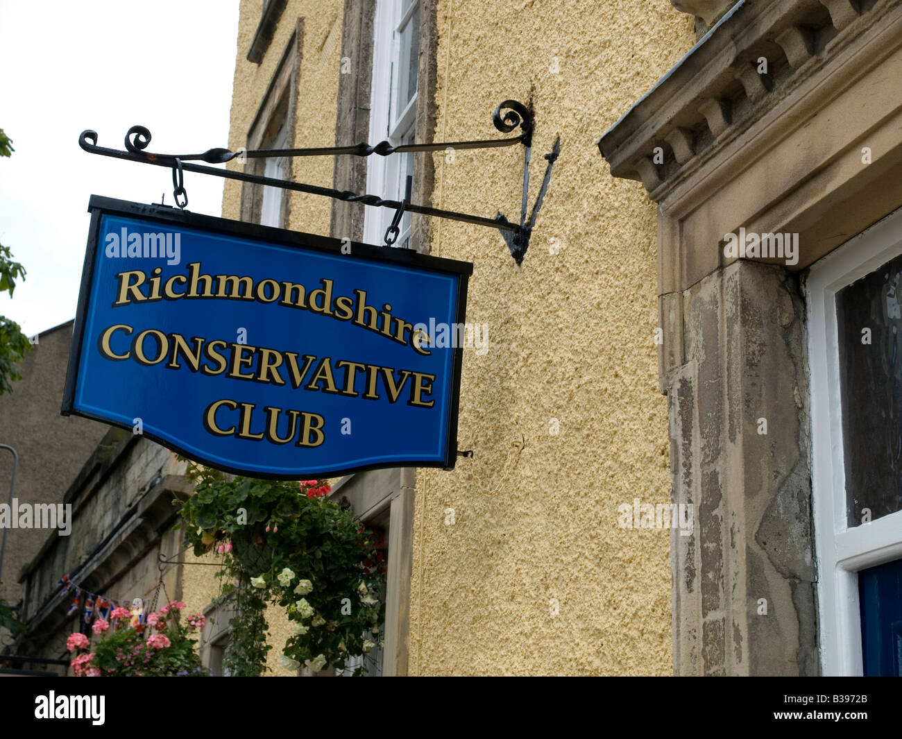 Al di fuori di segno conservatore Richmondshire Club Richmond North Yorkshire Foto Stock