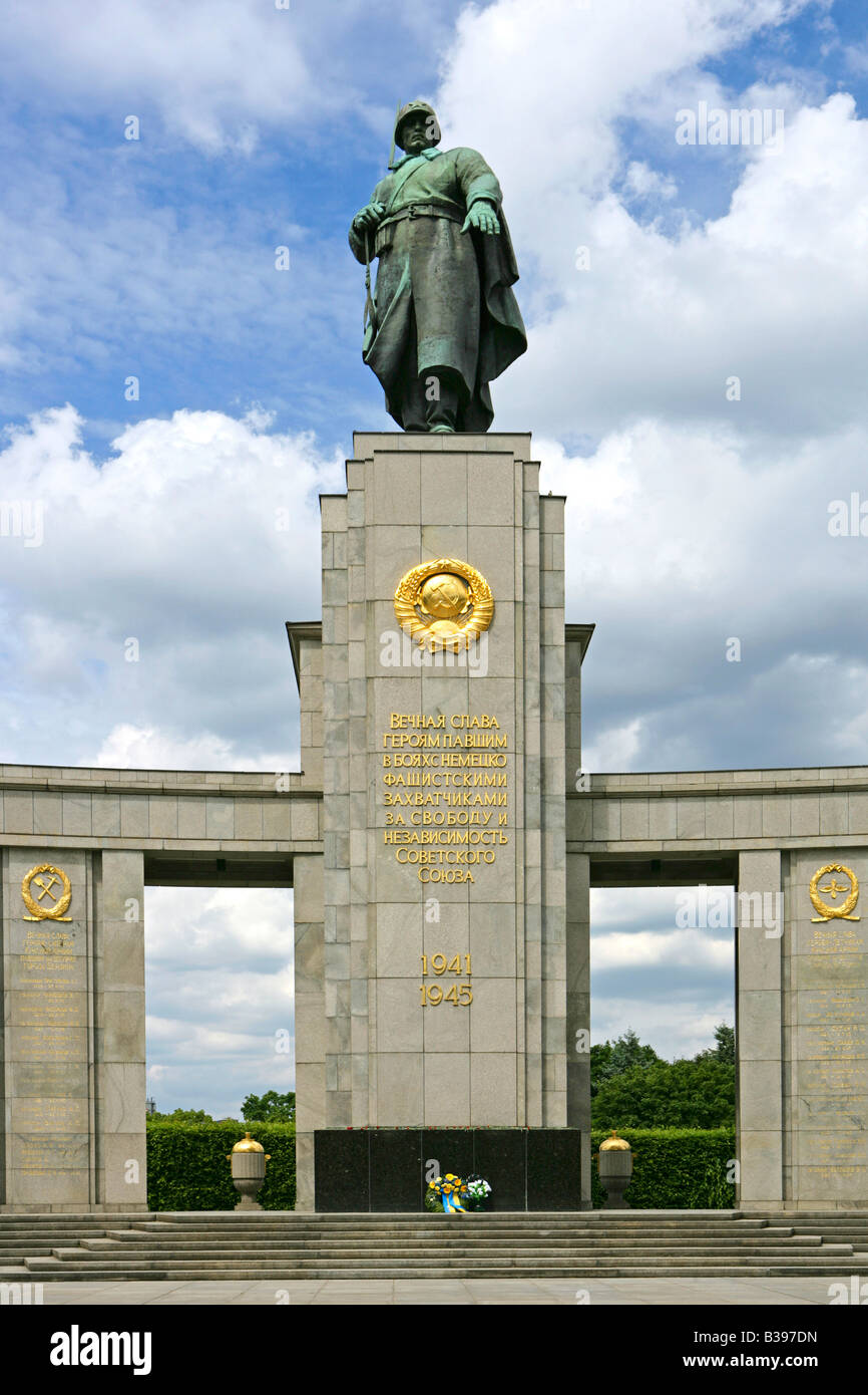 Deutschland, Berlino, Sowjetisches Ehrenmal, Germania onore mark per l'Armata Rossa a Berlino Foto Stock