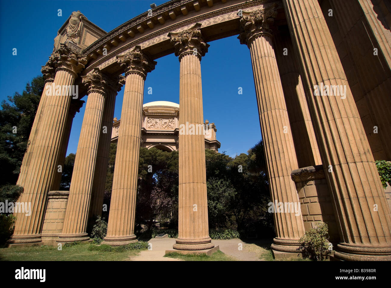 Il Palazzo delle Belle Arti, San Francisco, California USA. Costruito nel 1915 per la Panama-Pacific Esposizione Internazionale. Foto Stock