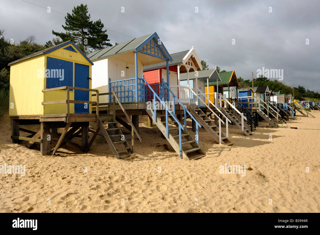 Spiaggia di capanne, Wells-Next-il-Mare, Norfolk Foto Stock
