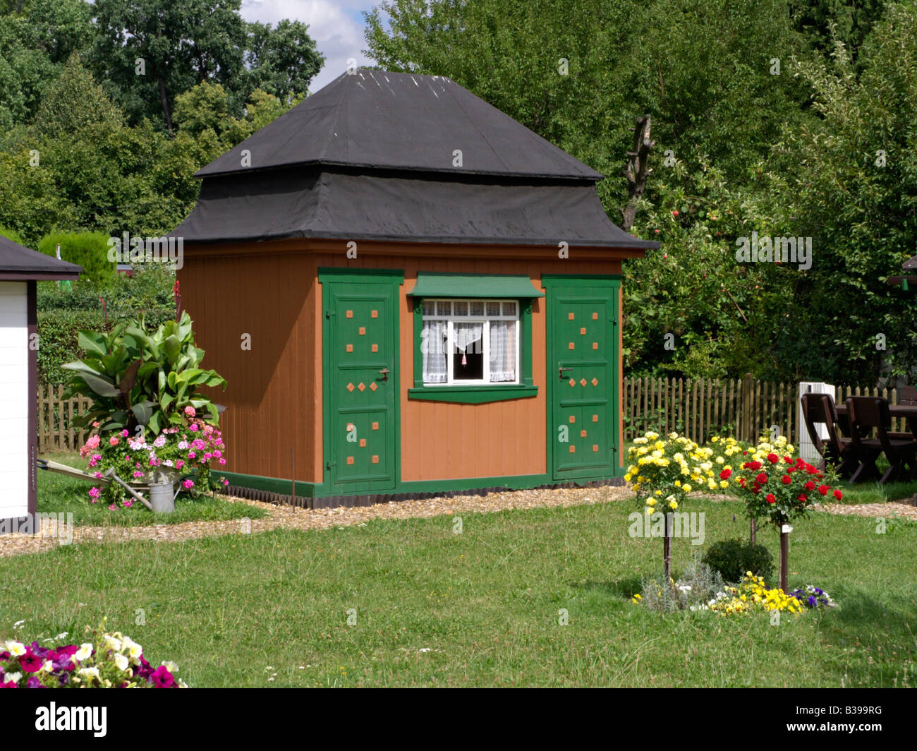 Giardino Storico casa dal 1924, Lipsia, Germania Foto Stock