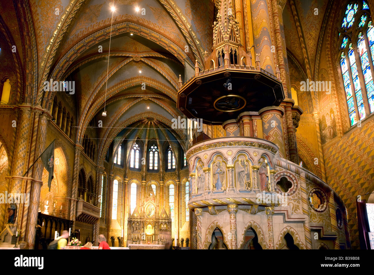 Matyas chiesa in Budapest Ungheria Foto Stock