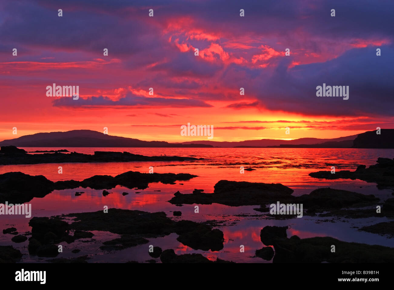 Regno Unito Scozia Isle of Mull argyll loch na keal e ulva Foto Stock