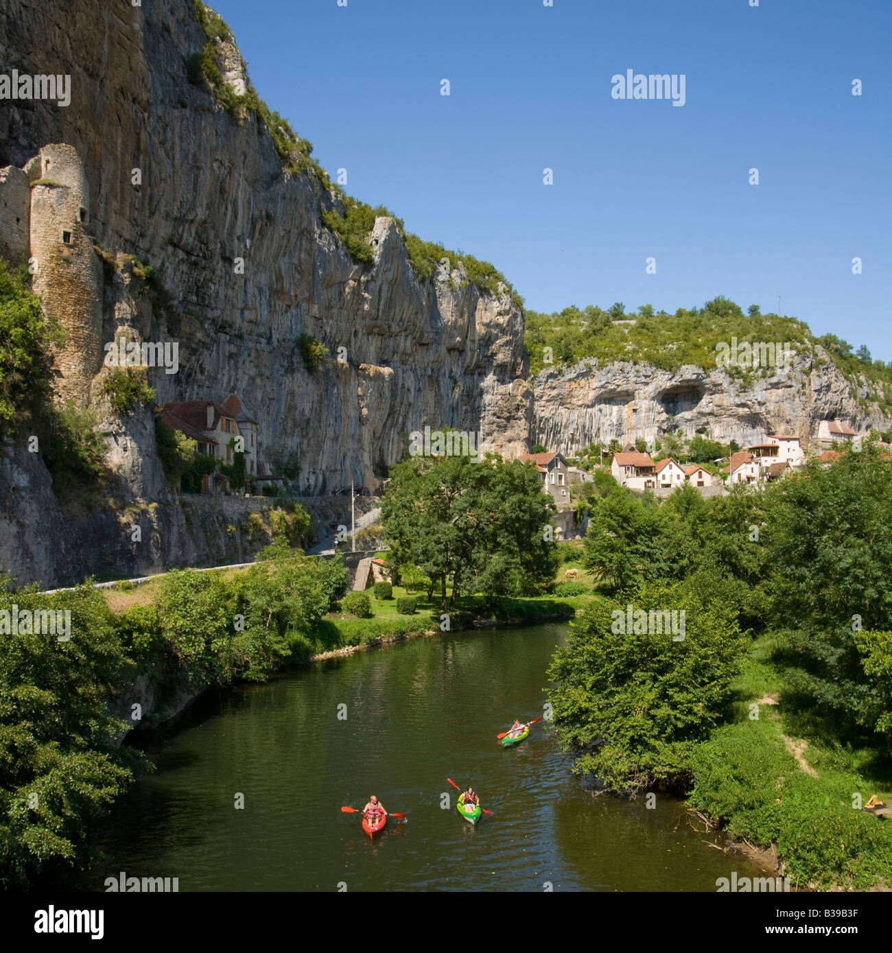 Canoa, Cabrerets, Fiume Cele, 46, Lot, Midi Pirenei, Francia, Europa Foto Stock
