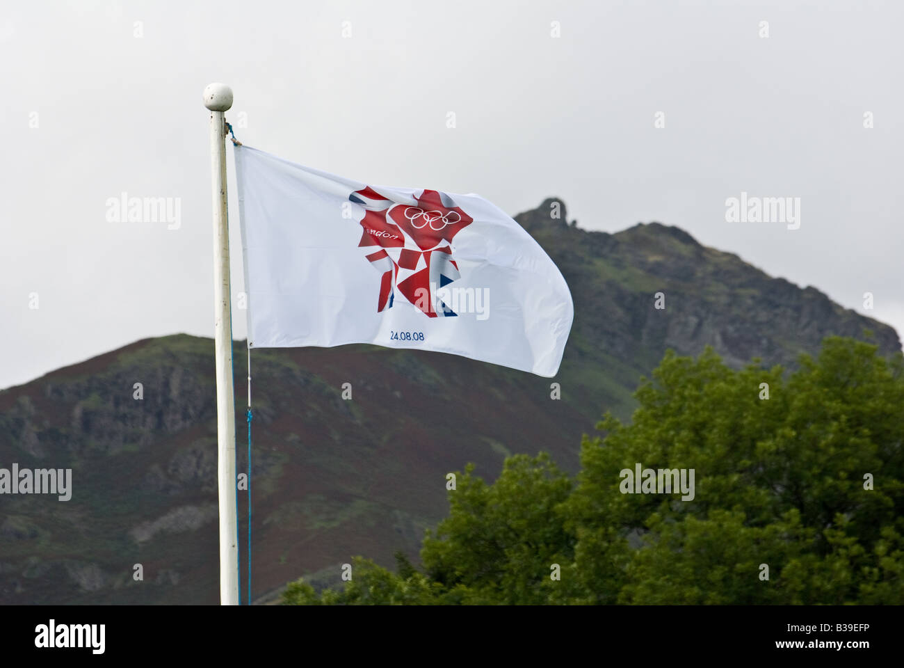 Londra 2012 bandiera olimpica Foto Stock