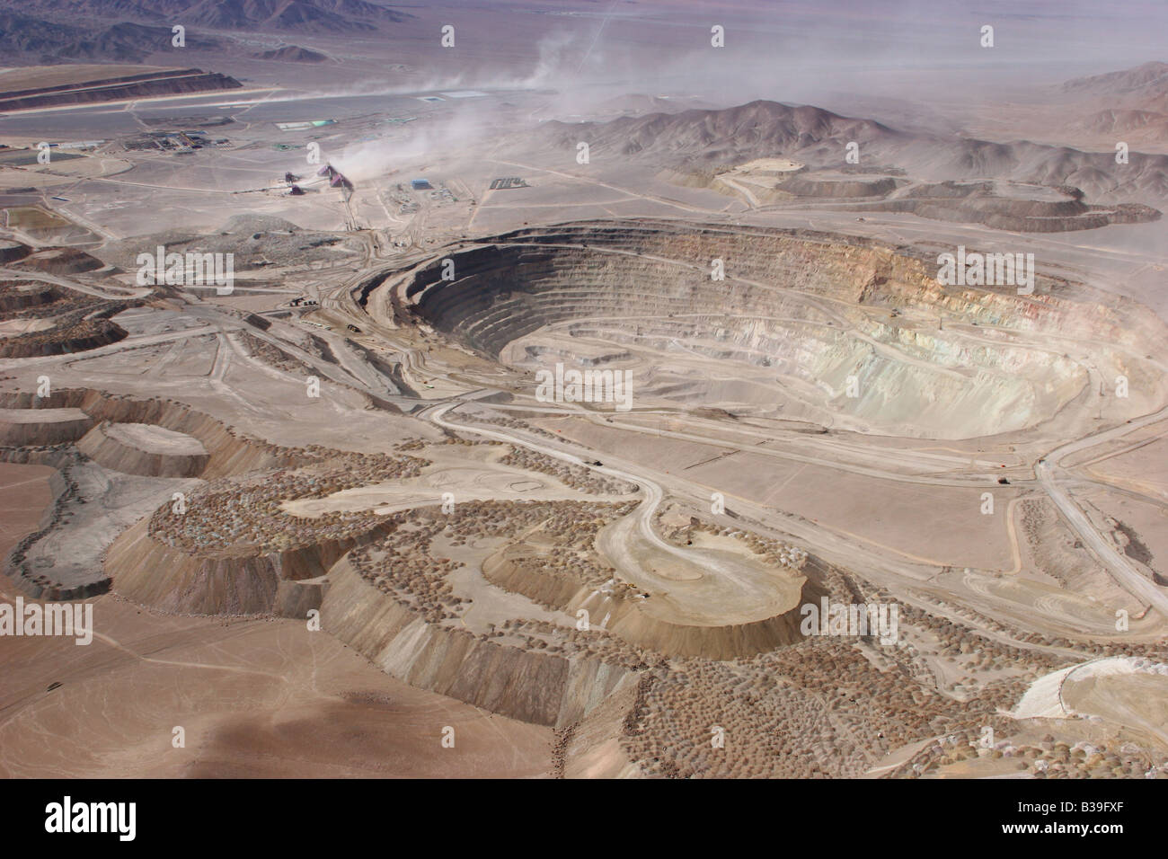 Miniera a Cielo Aperto nord del Cile deserto di Atacama Foto Stock