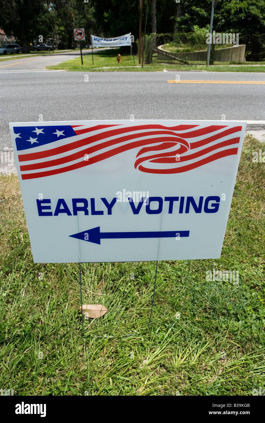 Voto anticipato accedi Ft bianco una piccola città nel nord Florida Foto Stock