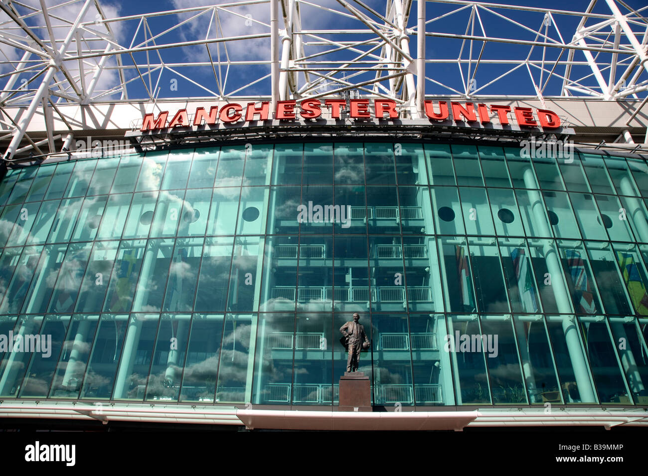 Ingresso principale al Manchester United Football Club, 'Old Trafford, Manchester Foto Stock