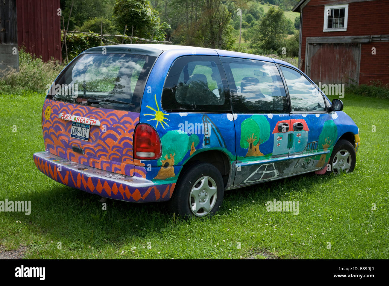 Dipinto a mano minivan Catskills Mountains nello Stato di New York Foto Stock