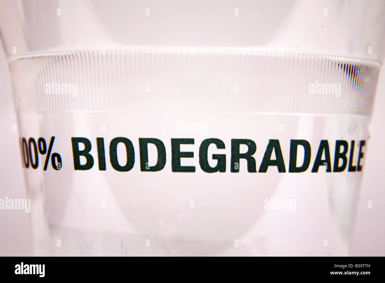 Tazza biodegradabile. Foto Stock