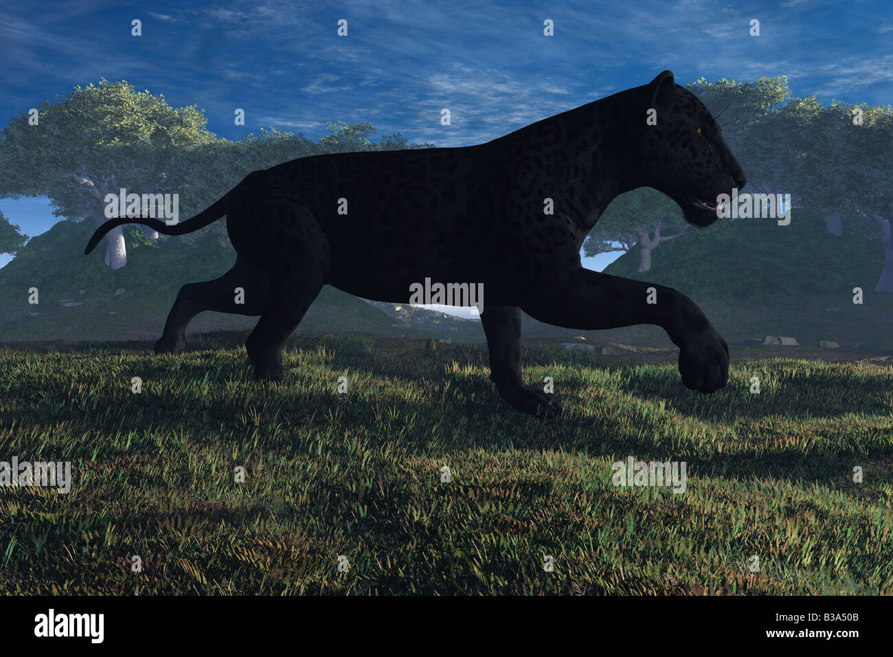 Computer illustrazione di una Jaguar Foto Stock