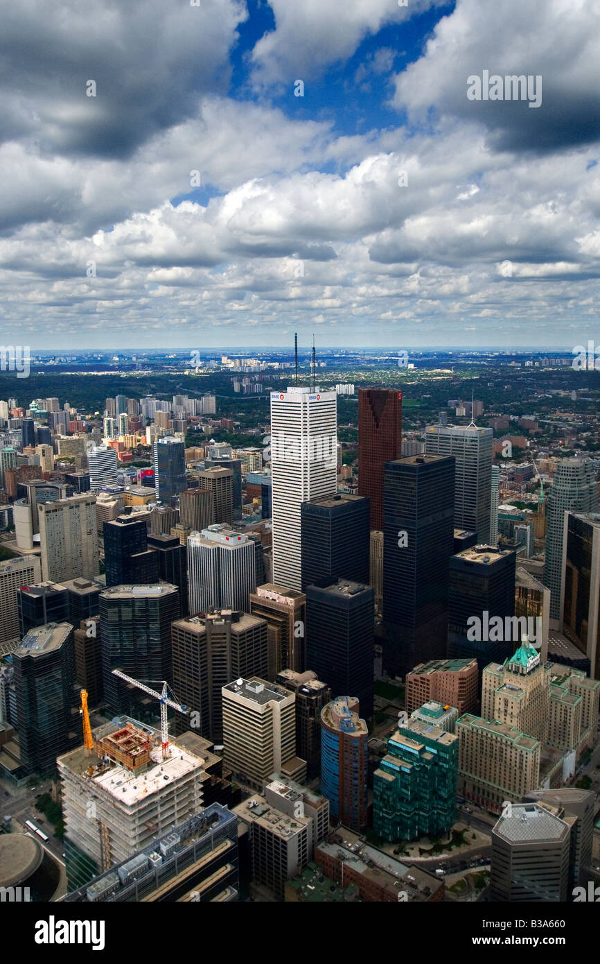 Vista dalla CN tower della città di Toronto, Canada Foto Stock