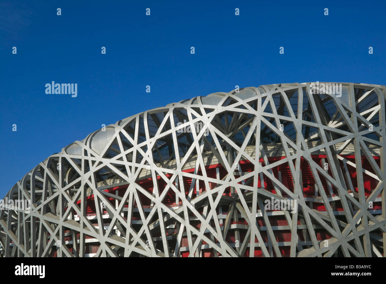 Cina, Pechino Stadio Nazionale (da Herzog & de Meuron), il luogo per i Giochi Olimpici di Pechino 2008 Foto Stock