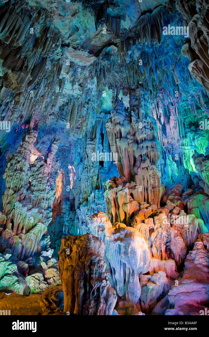 La Grotta del Flauto di Canna, Guilin, provincia di Guangxi, Cina Foto Stock