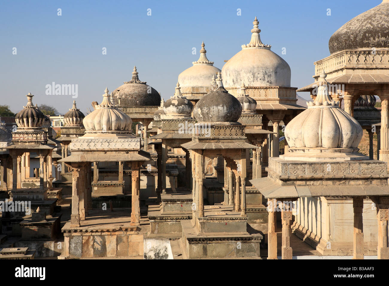 Chhatri (Tombe Reali), Ahar, Udaipur, Rajasthan, India Foto Stock