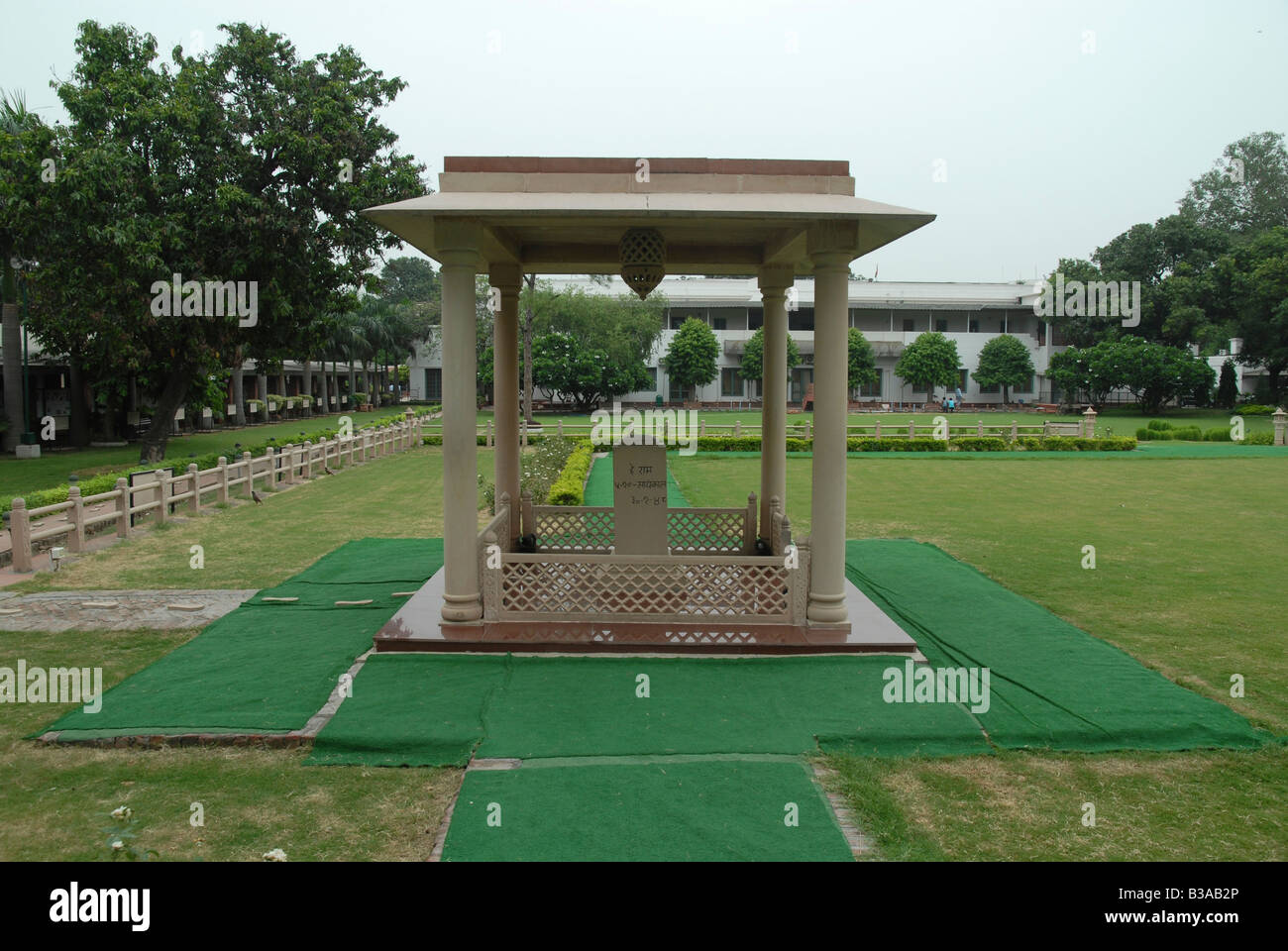 India Delhi il Mahatma Gandhi Memorial presso il sito del suo assassinio nel 1948 Foto Stock
