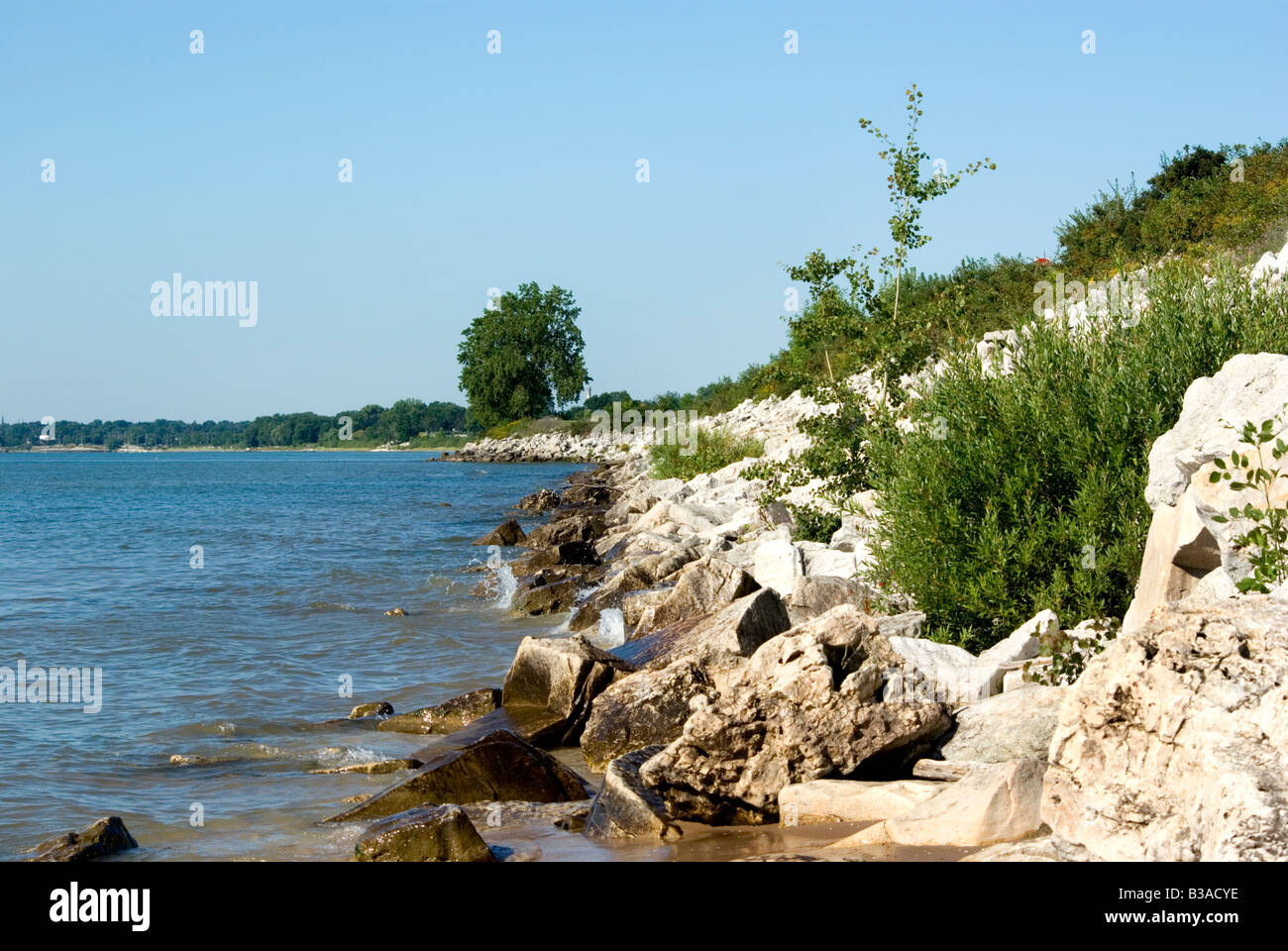Il lago Michigan shore di Manitowoc nel Wisconsin Foto Stock