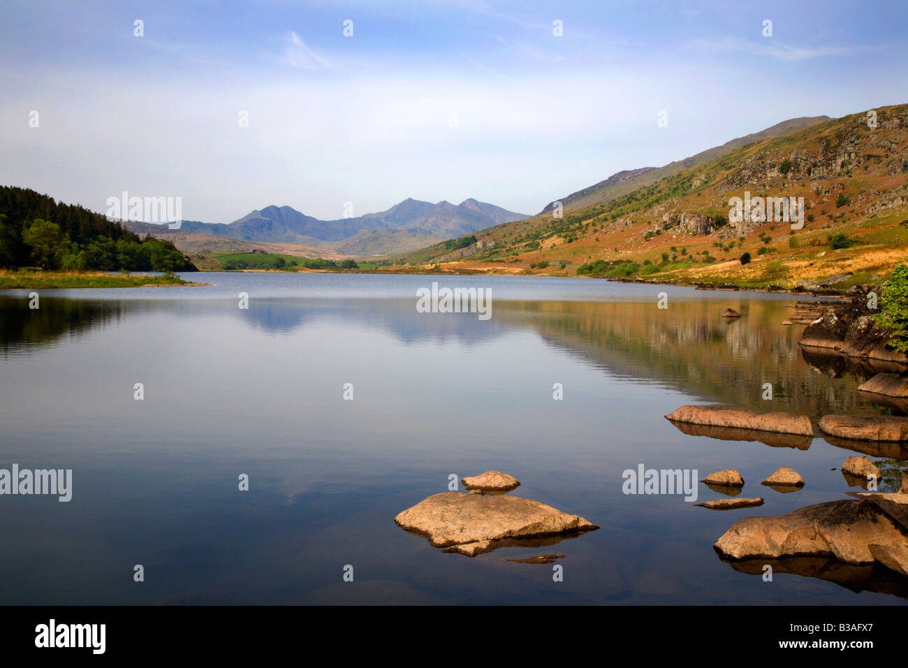 Snowdon Horseshoe da Llynnau Mymbyr Conwy Wales Foto Stock