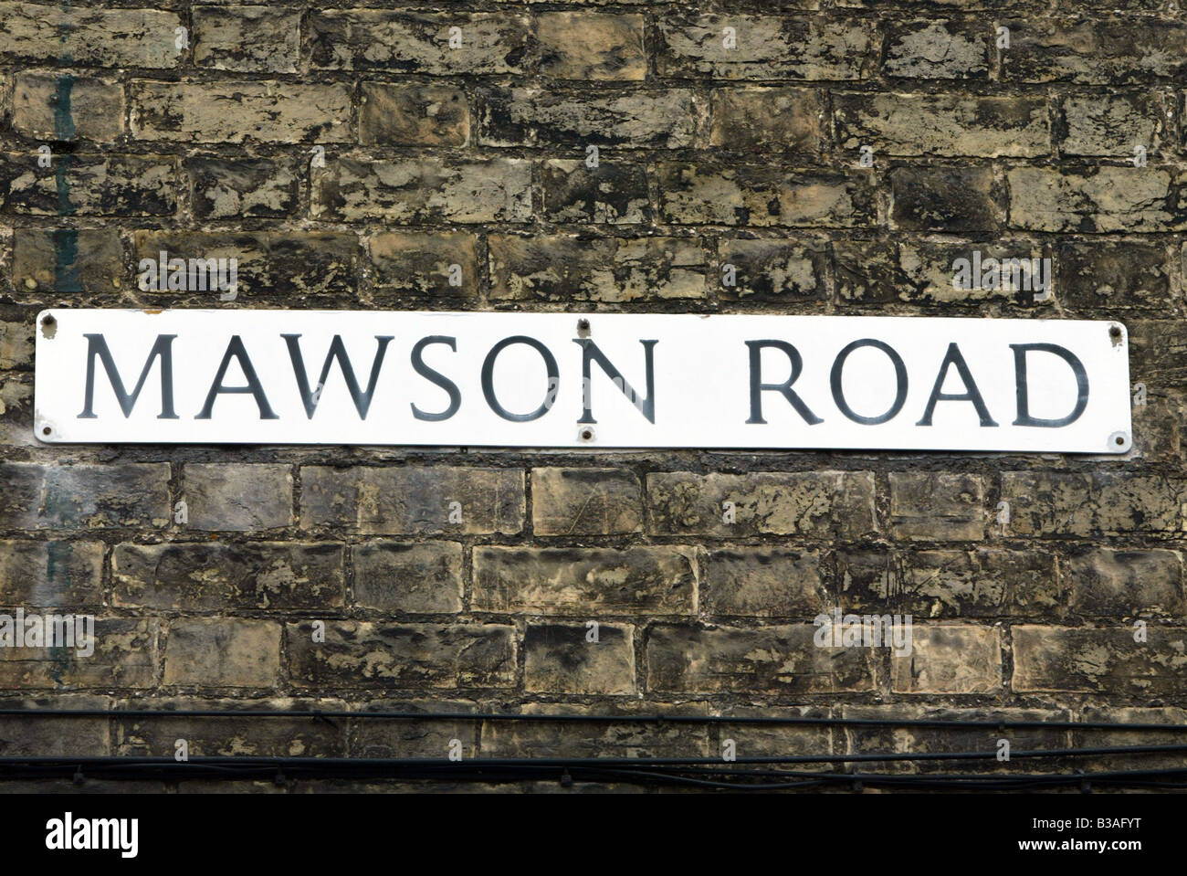 Mawson cartello stradale Inghilterra Cambridge Regno Unito Foto Stock
