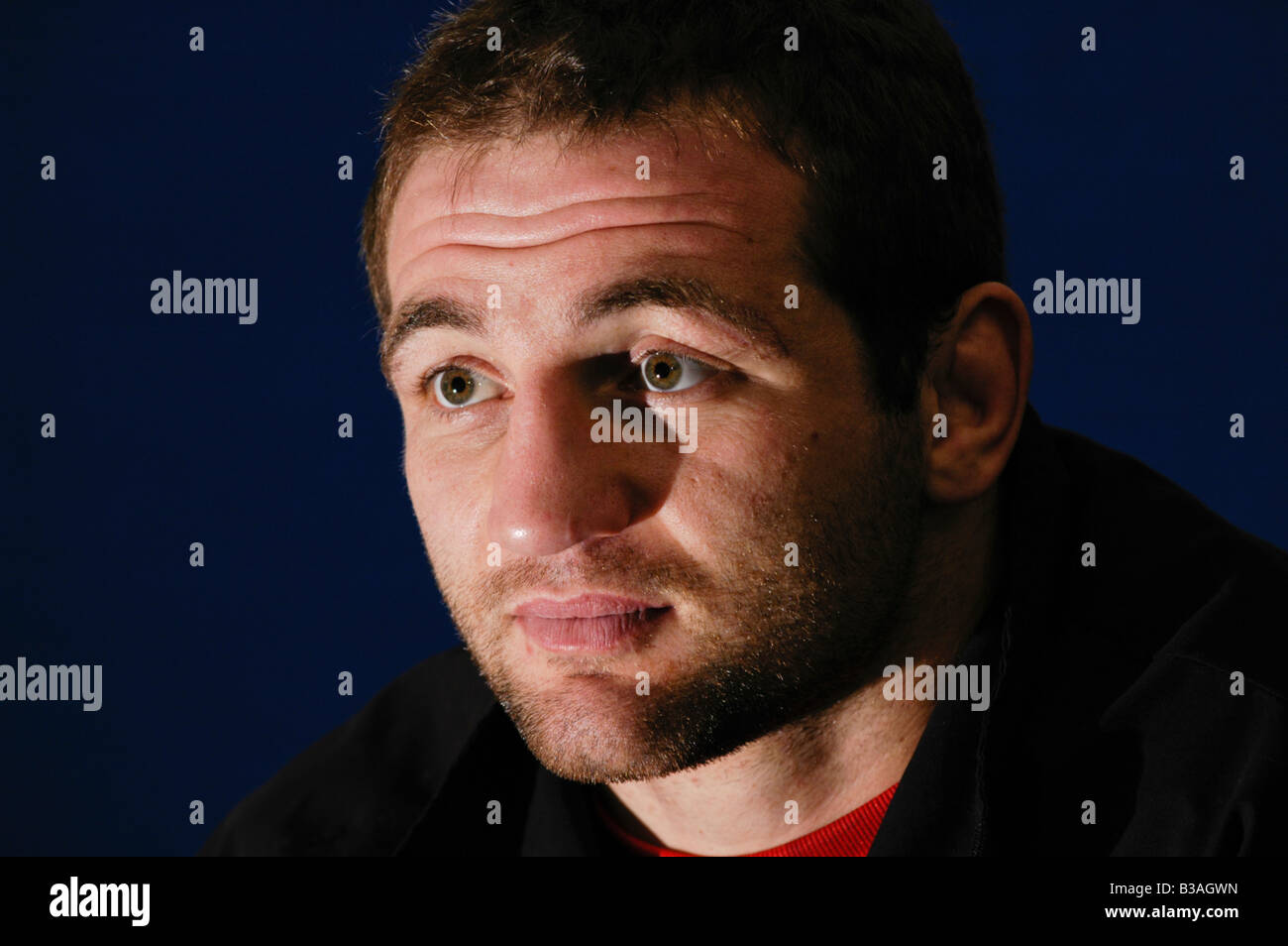 Steve Borthwick nella foto mentre era capitano di rugby dell'Inghilterra e del Bath RFC Foto Stock