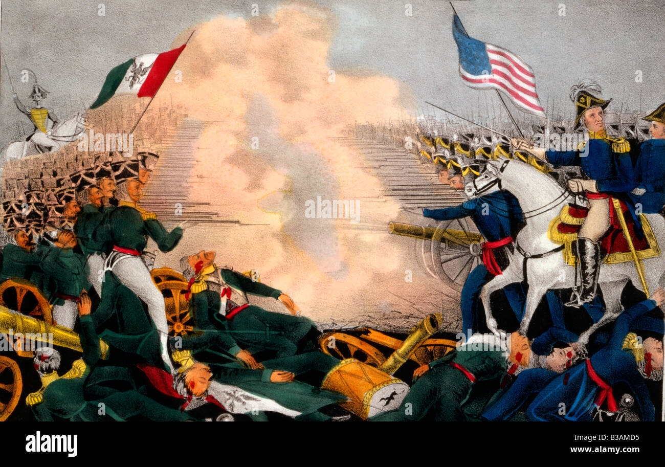 Battaglia di Buena Vista--combattuto febbraio 23d, 1847--l'esercito americano sotto Genl. Taylor è stato completamente vittoriosa Foto Stock