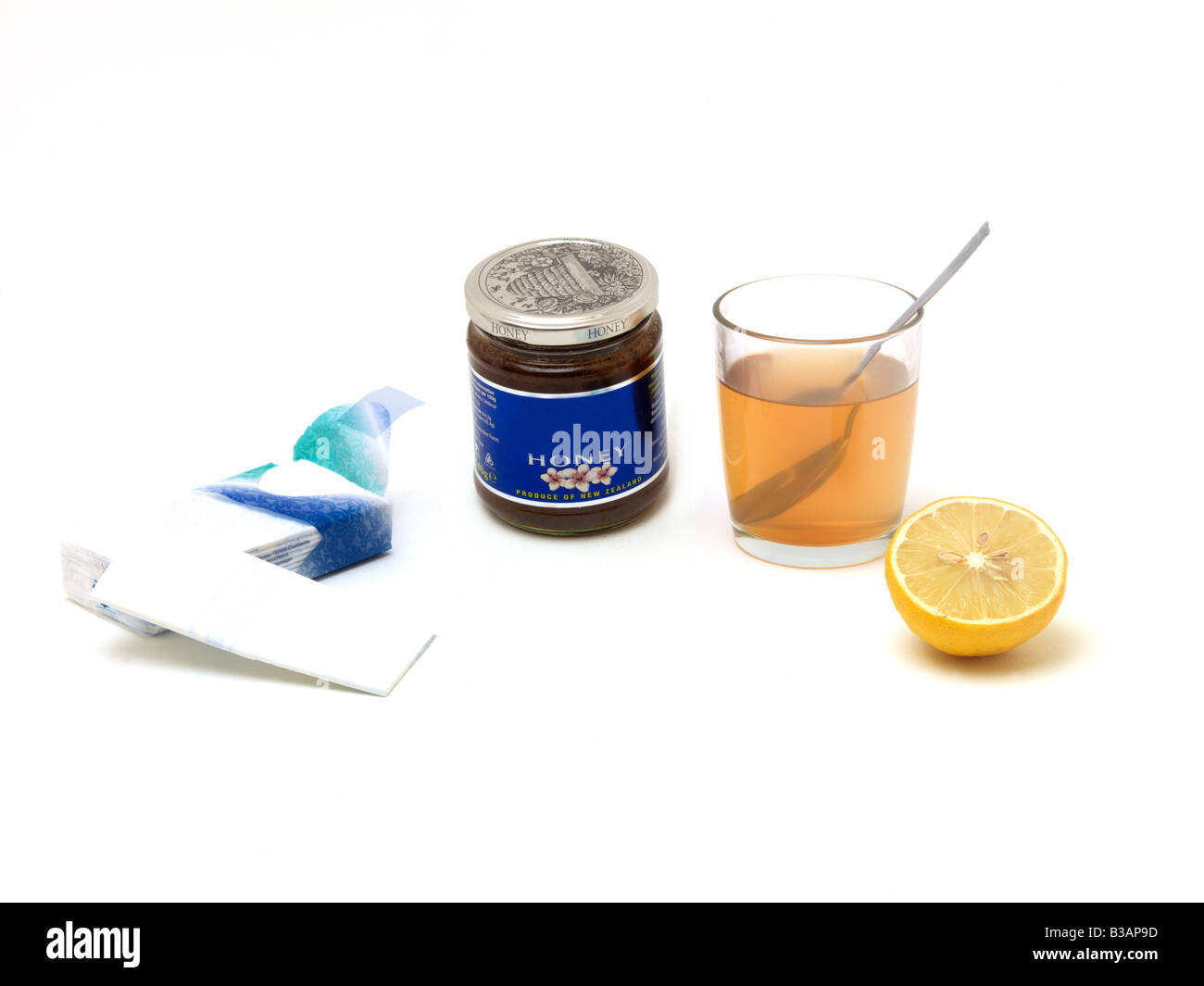 Freddo tessuti Cure di miele e limone Foto Stock