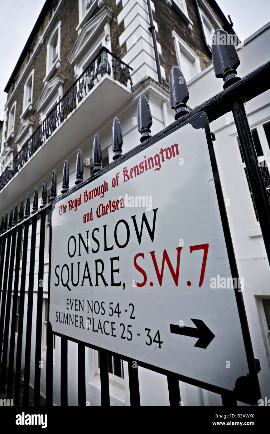 Townhouse in Onslow Square Kensington e Chelsea esclusiva area di Londra SW7 REGNO UNITO Foto Stock