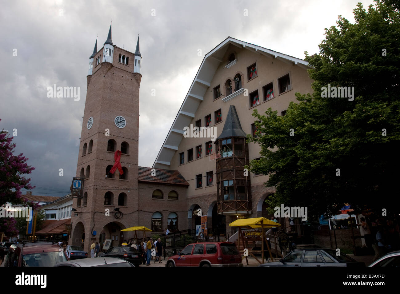 Villa General Belgrano il consiglio comunale della città di edificio Municipalidad un alpino tipico stile tedesco costruzione Cordoba Argentina Foto Stock