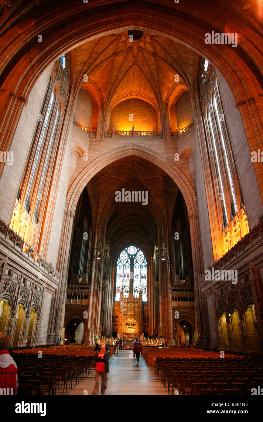 Luglio 2008 - l'interno del Liverpool Cattedrale Anglicana Liverpool England Regno Unito Foto Stock