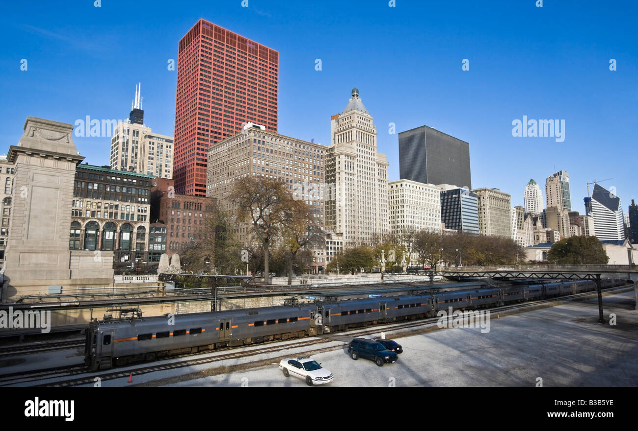 Treno per Chicago IL Foto Stock