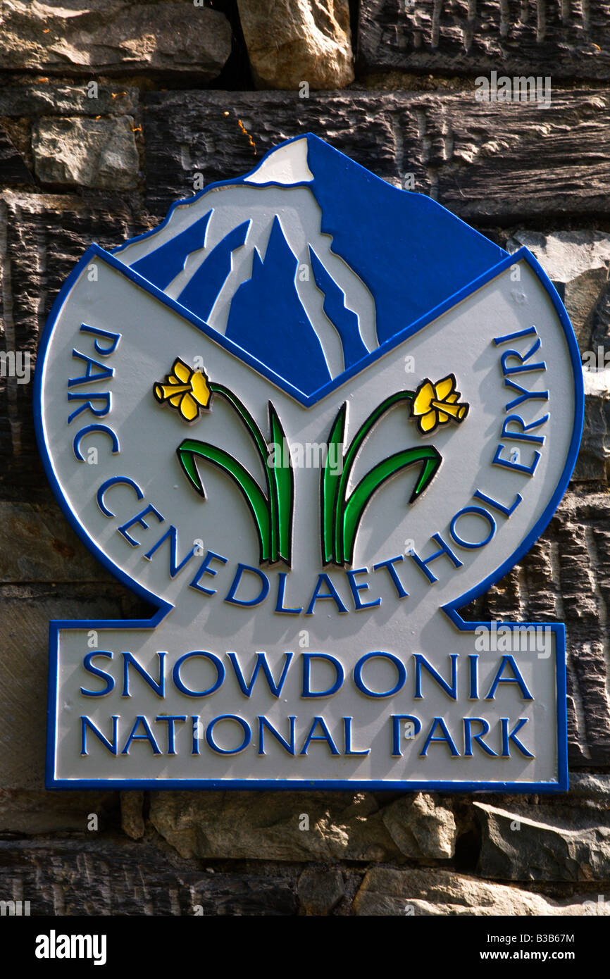 Parco Nazionale Centro Sign in Betws y Coed Conwy Wales Foto Stock