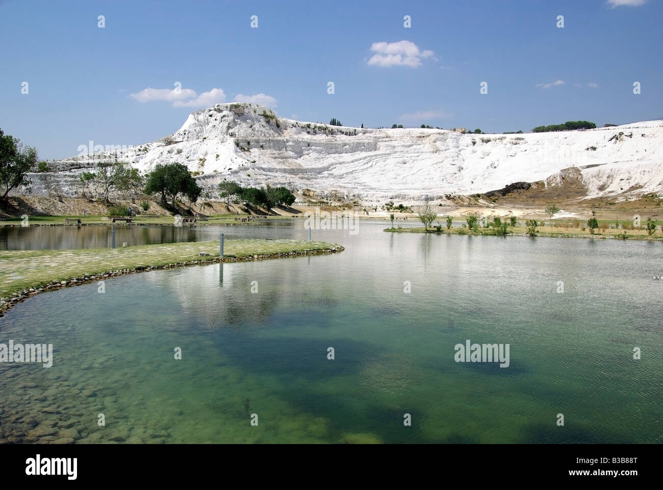 Pamukkale Turchia hot springs, piscine in estate, termale. Foto Stock
