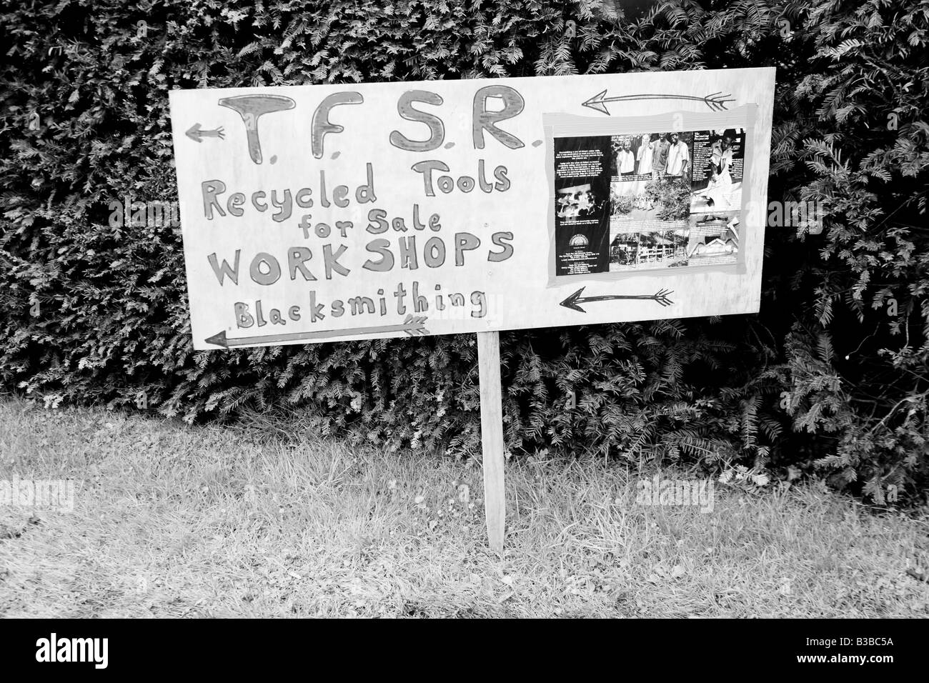 Cartello in Greenman festival 2008 Glanusk Park Brecon Beacons Galles U K Foto Stock