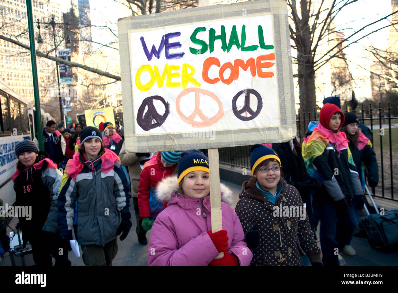 Martin Luther King parata del giorno MLK consapevolezza sociale Foto Stock