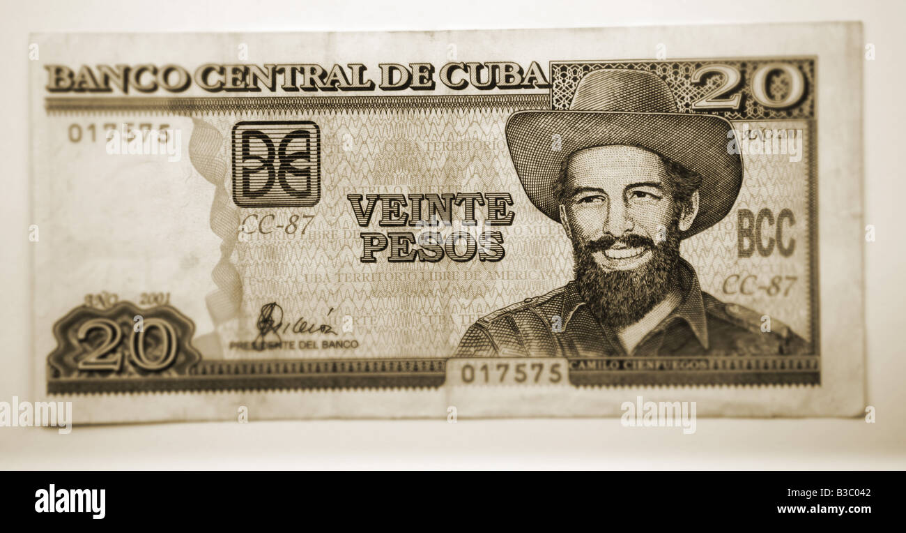 Le banconote di Republica de Cuba con Che Guevara sul Peso Cubano Foto Stock