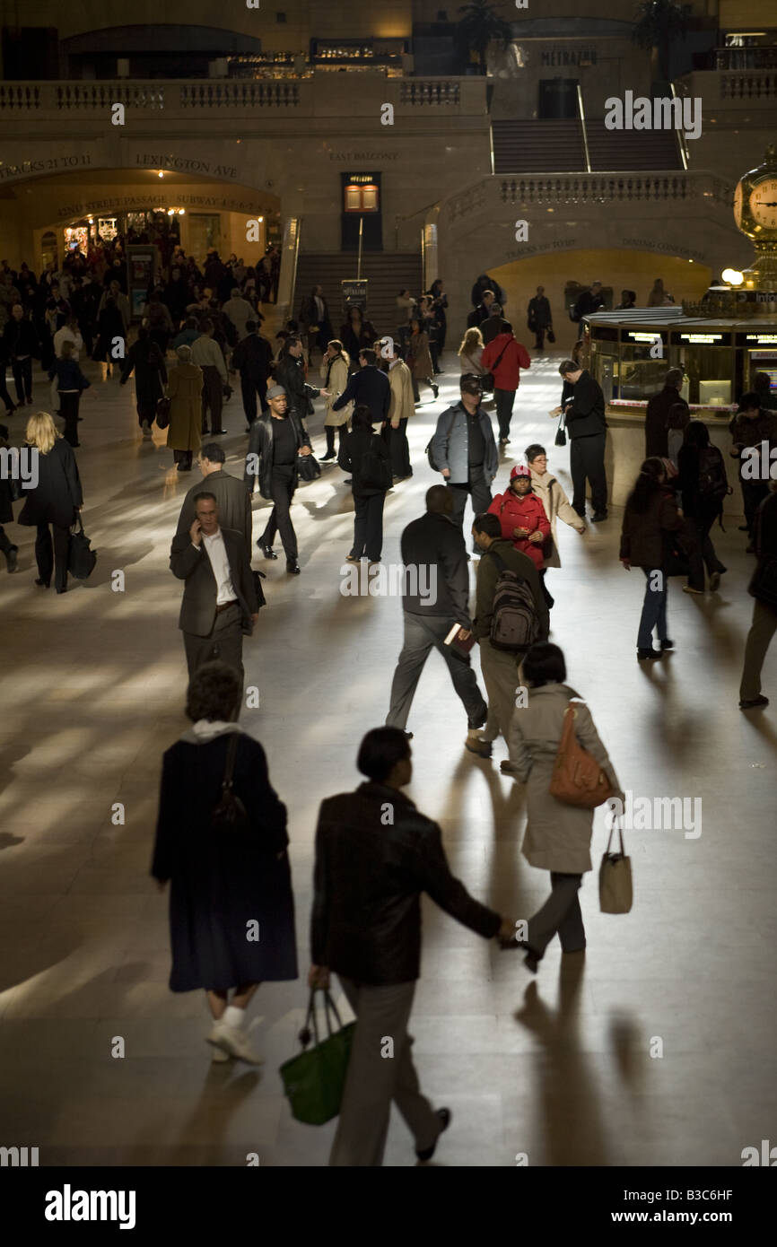 Mattina ora di punta in Grand Central Station in New York City Foto Stock