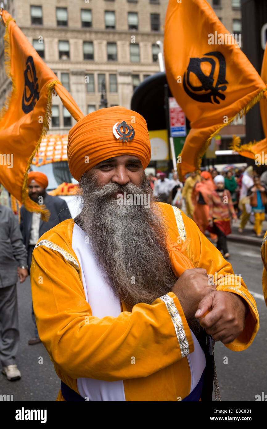 Annuale parata Sikh e festival che ha luogo ogni anno su Broadway a New York City Foto Stock