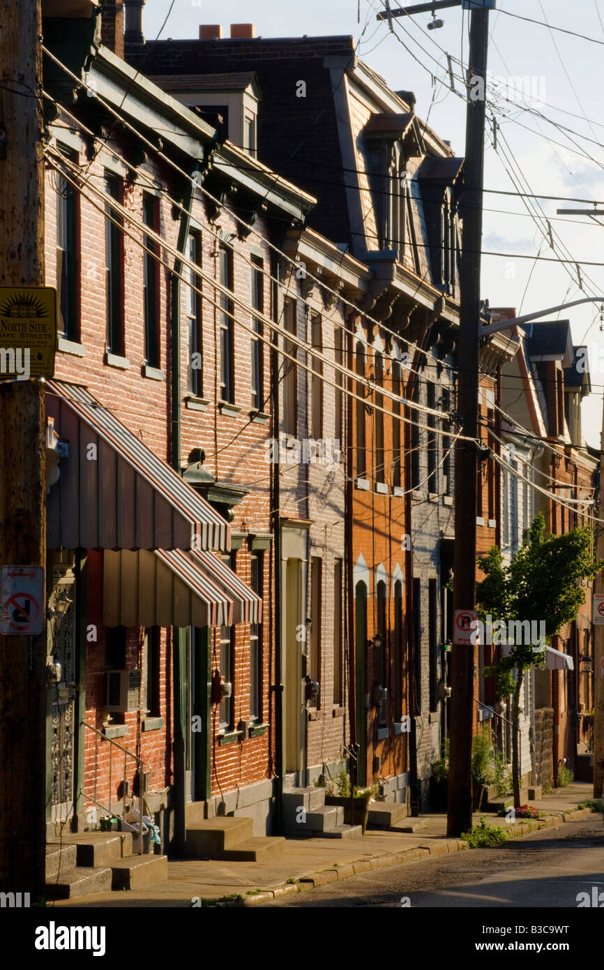 Residences nella guerra messicana strade quartiere Pittsburgh Pennsylvania Foto Stock