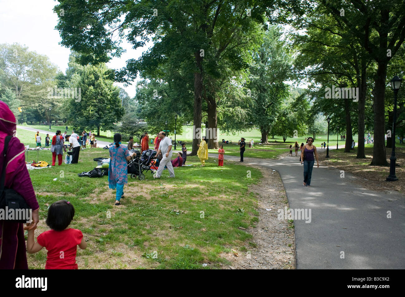 Le famiglie a Prospect Park Brooklyn New York Foto Stock