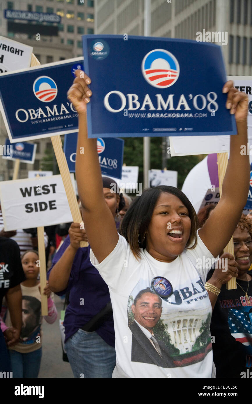 Rally per Barack Obama la campagna presidenziale Foto Stock