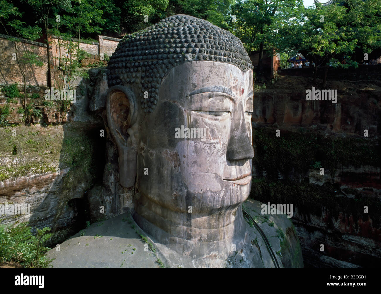 A sud-ovest della Cina, Lechan, gigantesca statua del Buddha Foto Stock