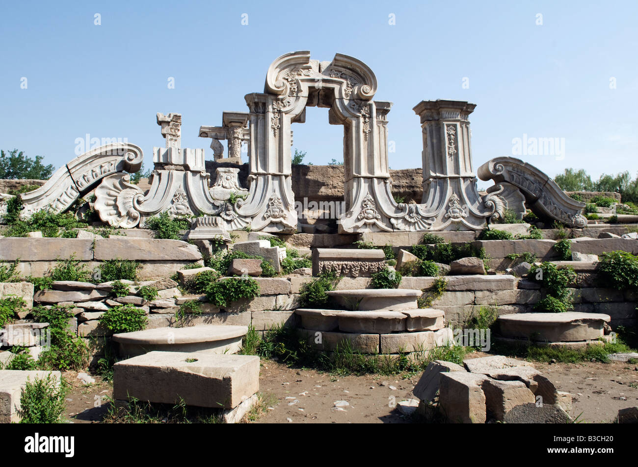 Cina, Pechino. Il vecchio palazzo estivo rovine. Foto Stock