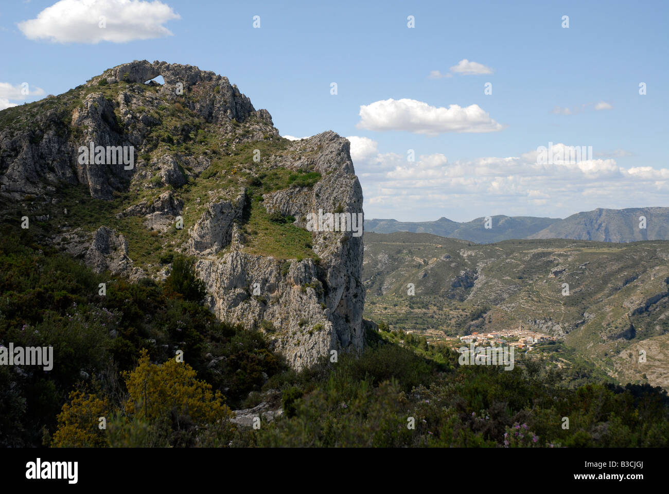 Gros penale, Forada Arco Rock & Vall de Gallinera, Sierra de la Forada, Provincia di Alicante, Comunidad Valenciana, Spagna Foto Stock