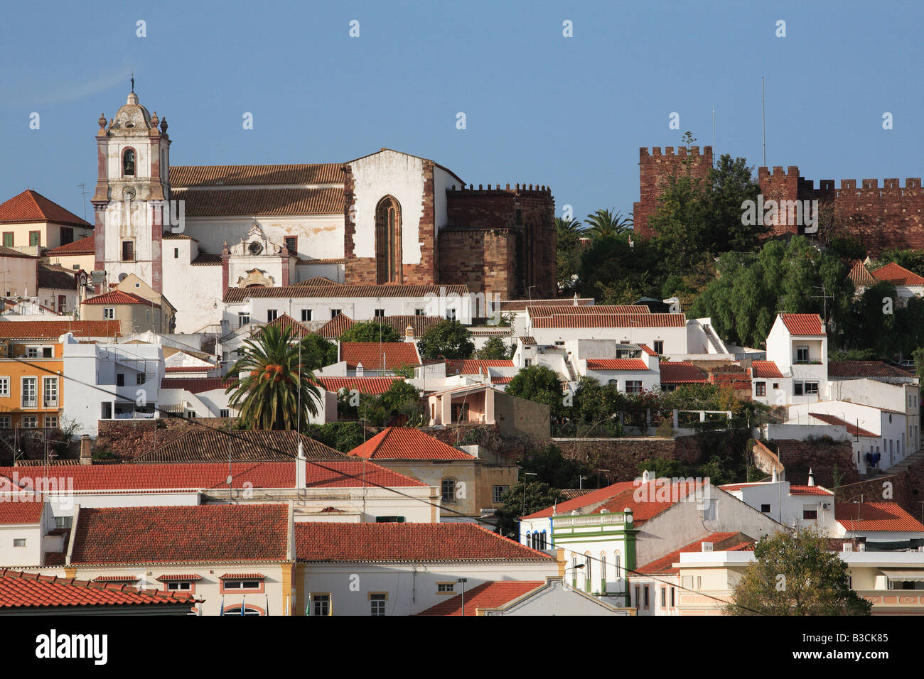 Città cattedrale e castello di Silves Algarve Portogallo Foto Stock