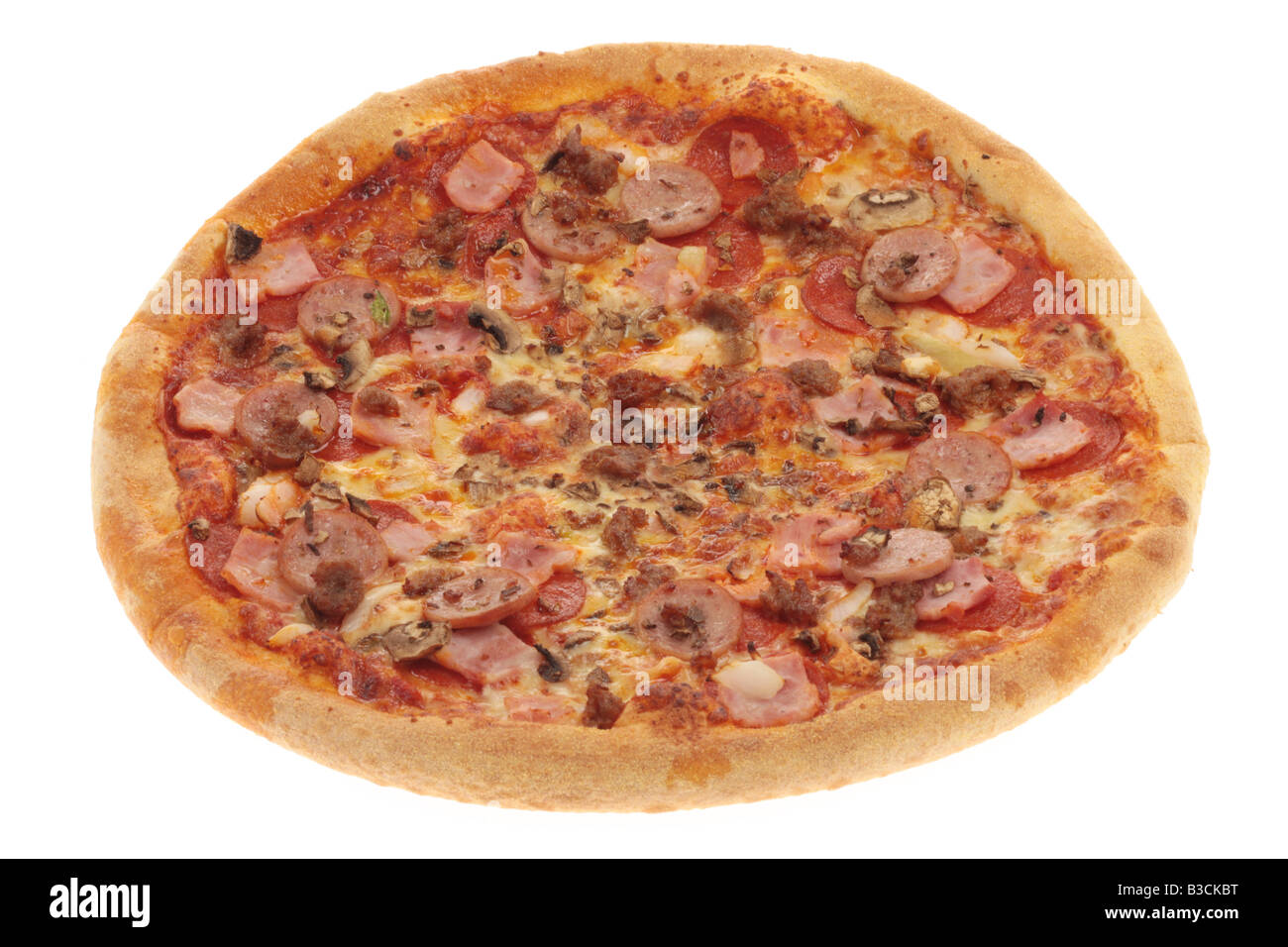 Tutta la pizza di carne Foto Stock