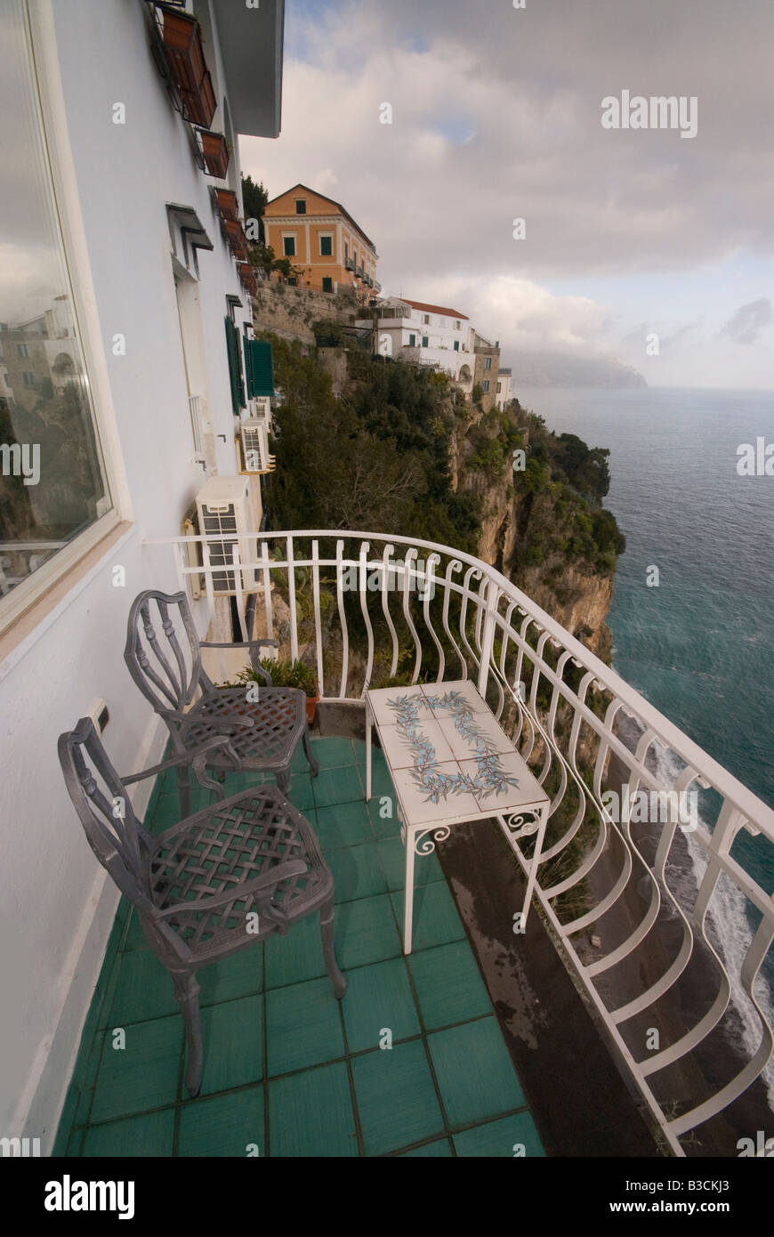 Hotel La Ninfa balcone, Amalfi, Italia Foto Stock