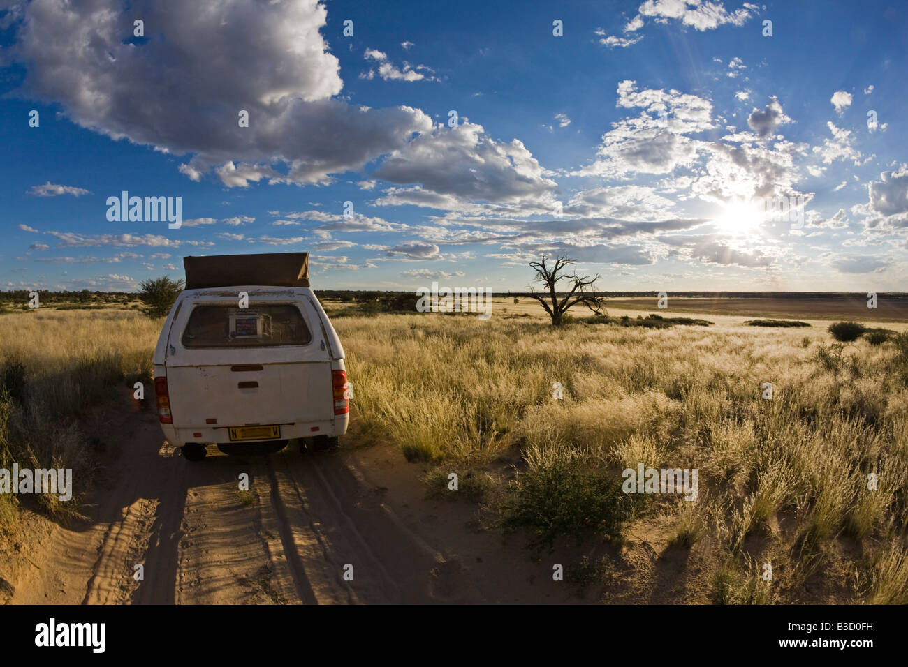 Africa, Botswana, veicolo sulla via Foto Stock