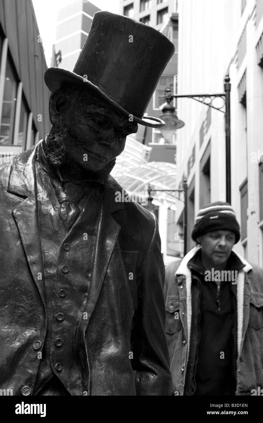 Statua del Signore Plimmer passato sindaco di Wellington City Nuova Zelanda Foto Stock