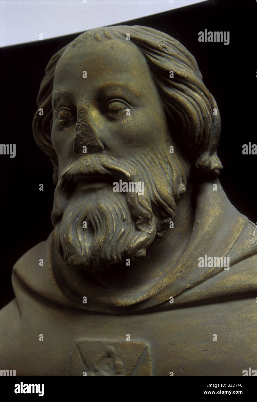 Busto di architetto francese Matthias di Arras in il Lapidarium del Museo Nazionale di Praga, Repubblica Ceca Foto Stock