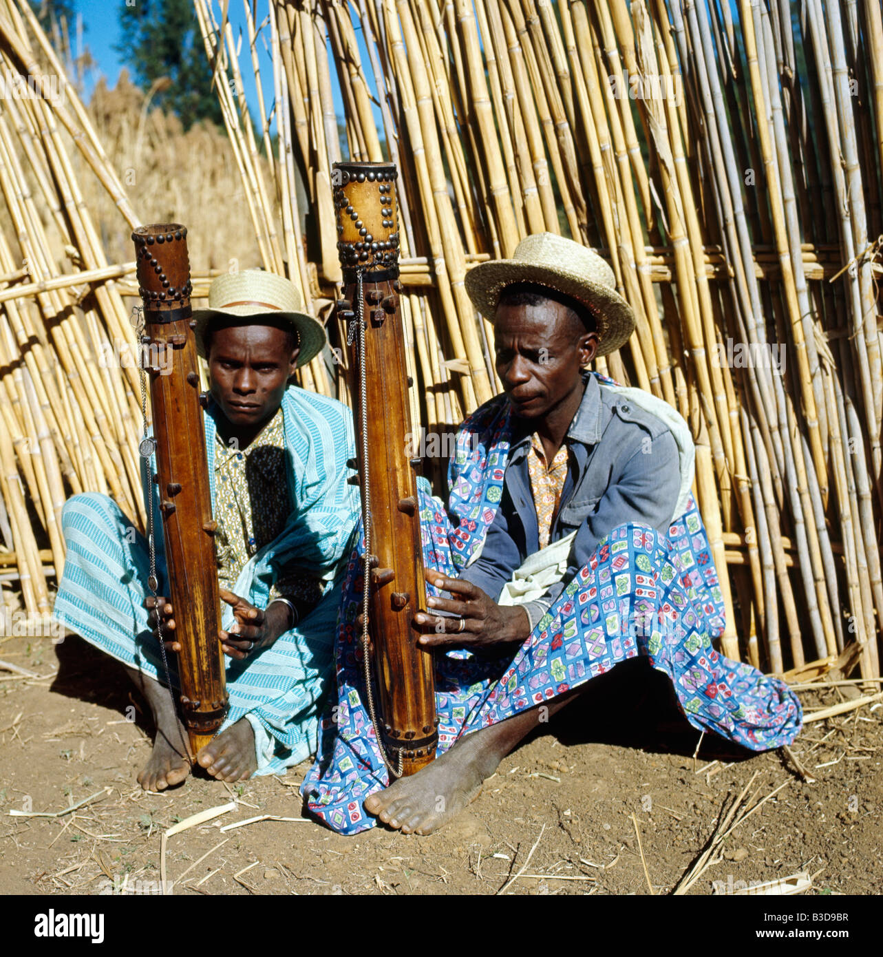 Le valiha est une variété de cithare tubulaire en bambou que l su rencontre dans tout Madagascar Ses origines sont indéniablemen Foto Stock